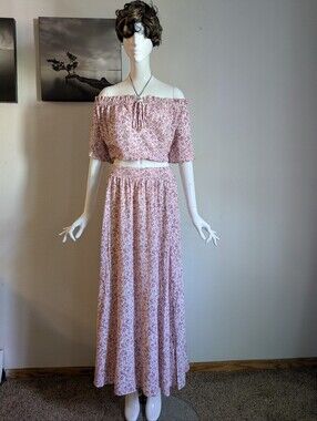 NWT Torrid Maxi Gauze Off Shoulder Split Skirt Set 2X